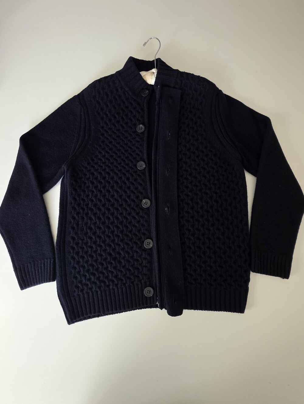 Emozioni Uomo Italian Wool Blend Dual-Zip Button Waffle Knit Sweater Jacket. XL - Picture 2 of 9